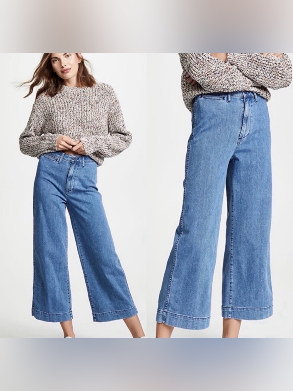 Madewell Emmett Wide Leg Cropped Jeans